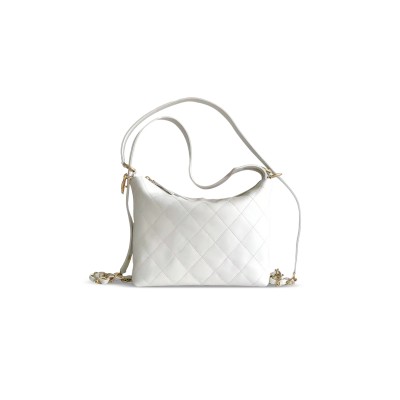 CHANEL MEDIUM BACKPACK CALFSKIN & GOLD-TONE METAL WHITE 306621 (31*20*8.5cm)